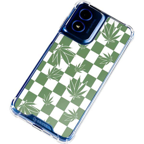 Marijuana Green Checkered Moto G 5G (2024) Clear Case